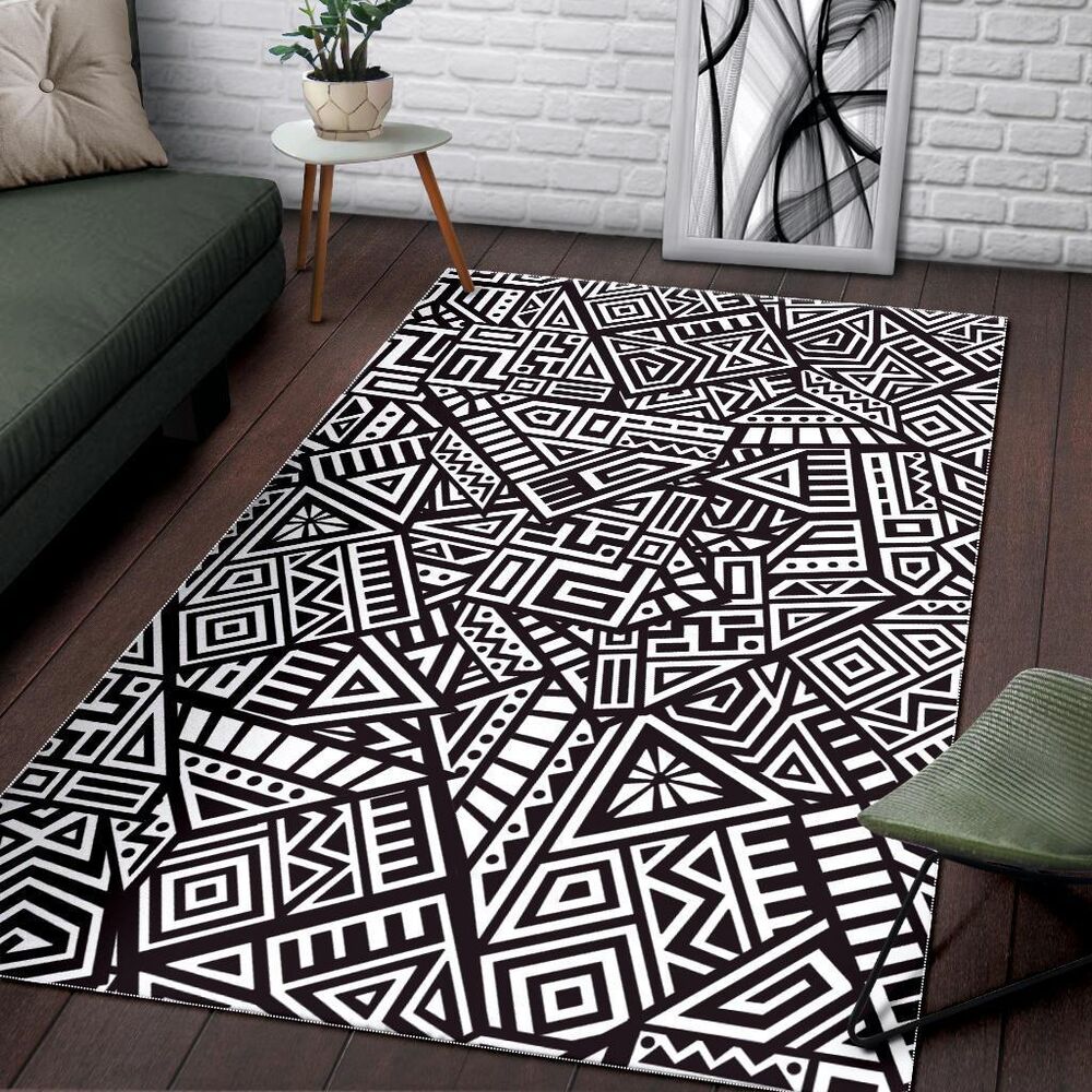 tribal aztec geometric pattern print area rug floor decor 7721
