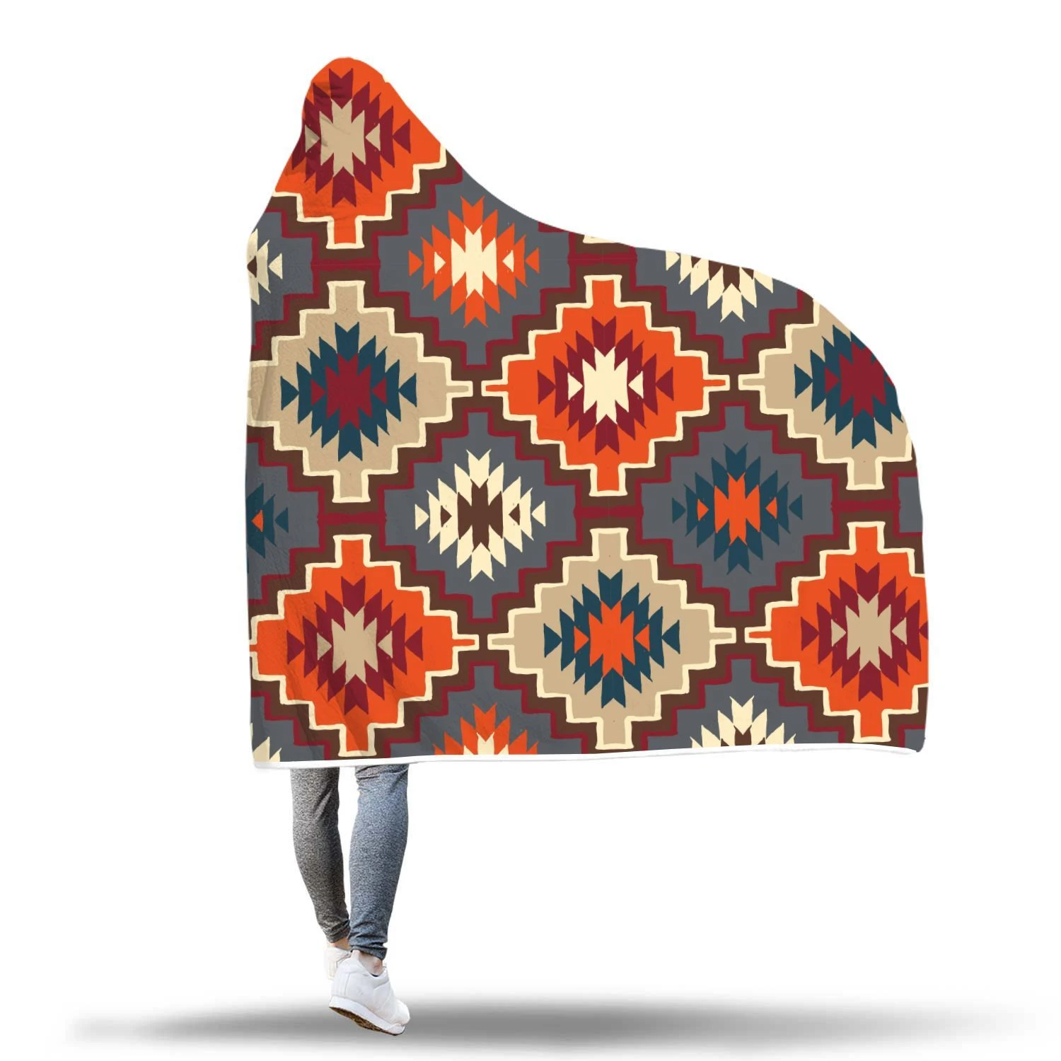 tribal indians native american aztec navajo print hooded blanket cloak blanket 3151