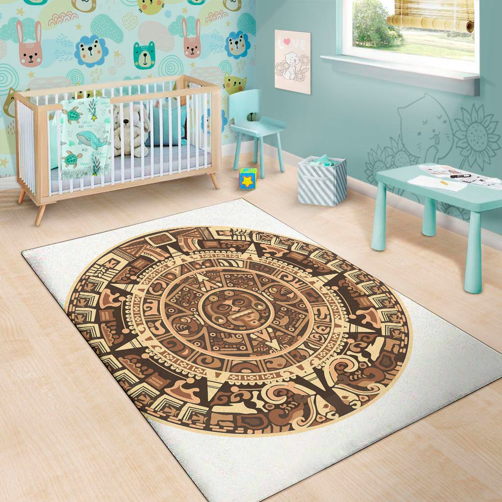 tribal maya calendar print area rug floor decor 4887
