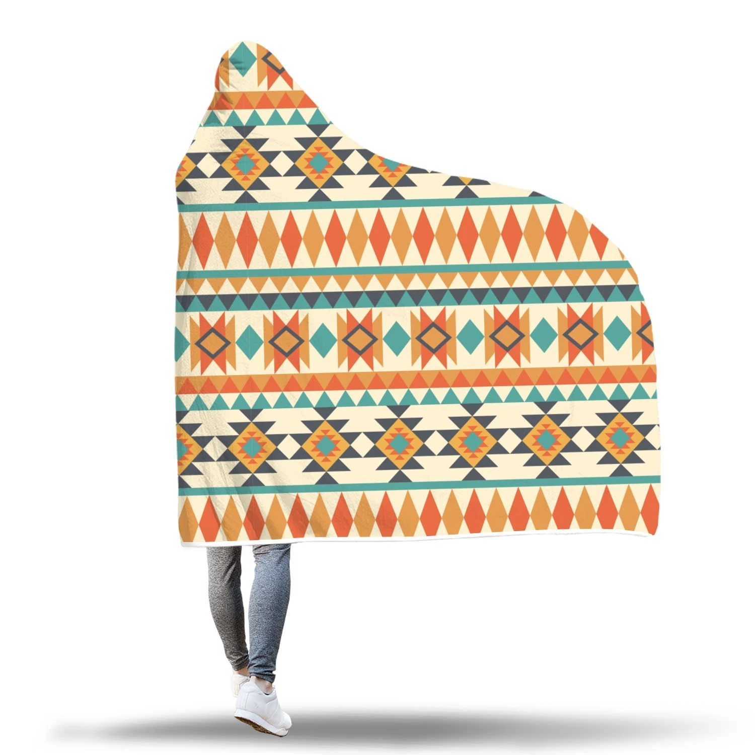 Tribal Native American Aztec Indians Navajo Print Hooded Blanket Cloak Blanket tribal native american aztec indians navajo print hooded blanket cloak blanket 4226