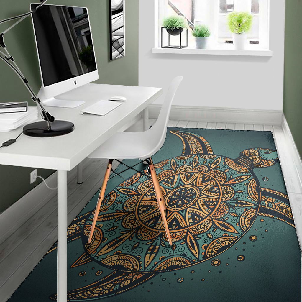 tribal sea turtle print area rug floor decor 1633