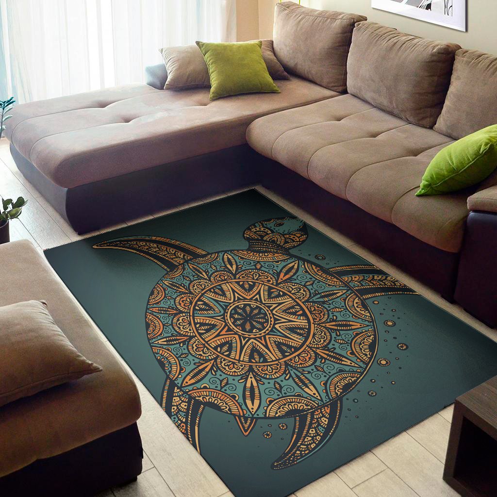 tribal sea turtle print area rug floor decor 5219