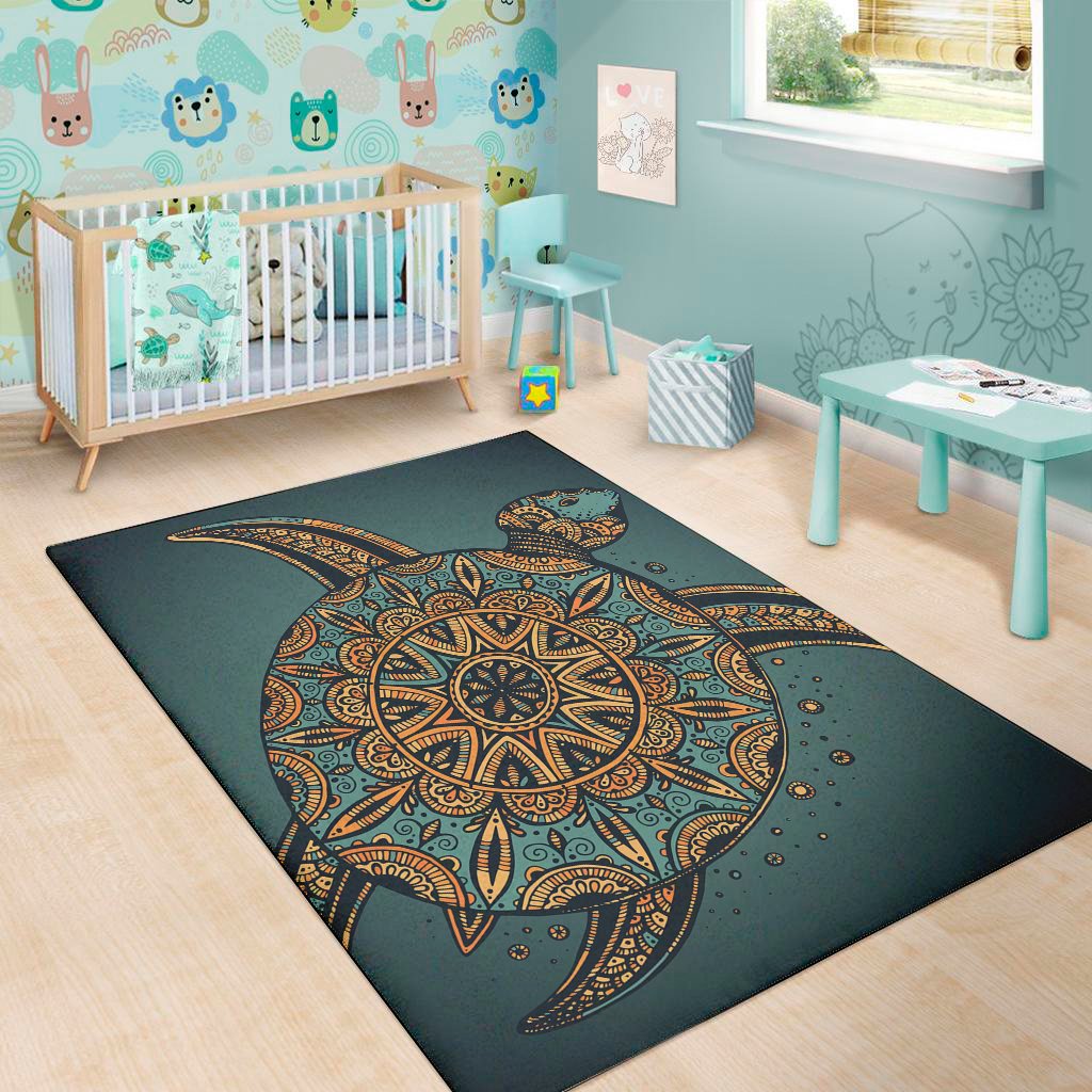 tribal sea turtle print area rug floor decor 6369