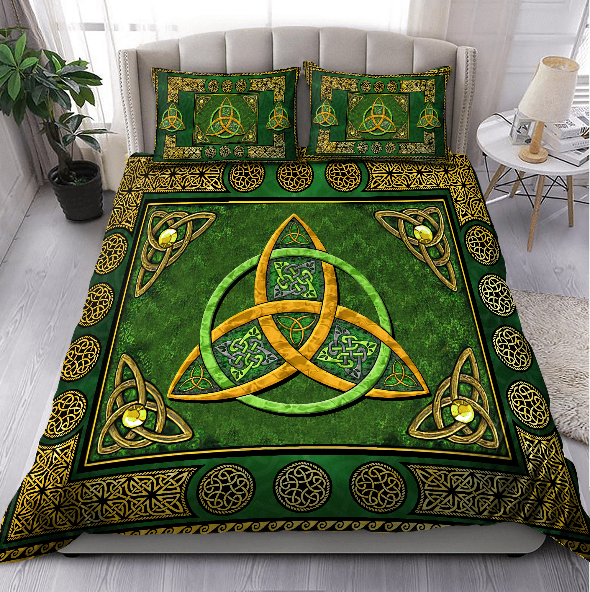 Trinity Knot Pattern St Patrick's Day Duvet Cover Bedding Set trinity knot pattern st patricks day duvet cover bedding set 3163