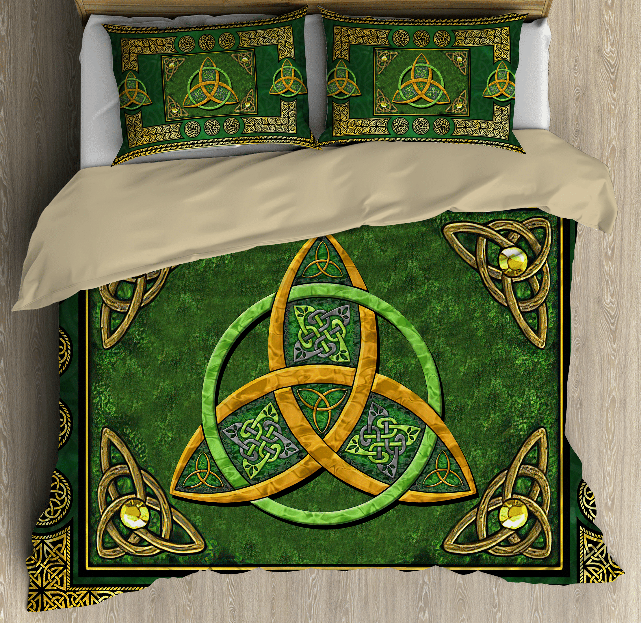 Trinity Knot Pattern St Patrick's Day Duvet Cover Bedding Set trinity knot pattern st patricks day duvet cover bedding set 4371