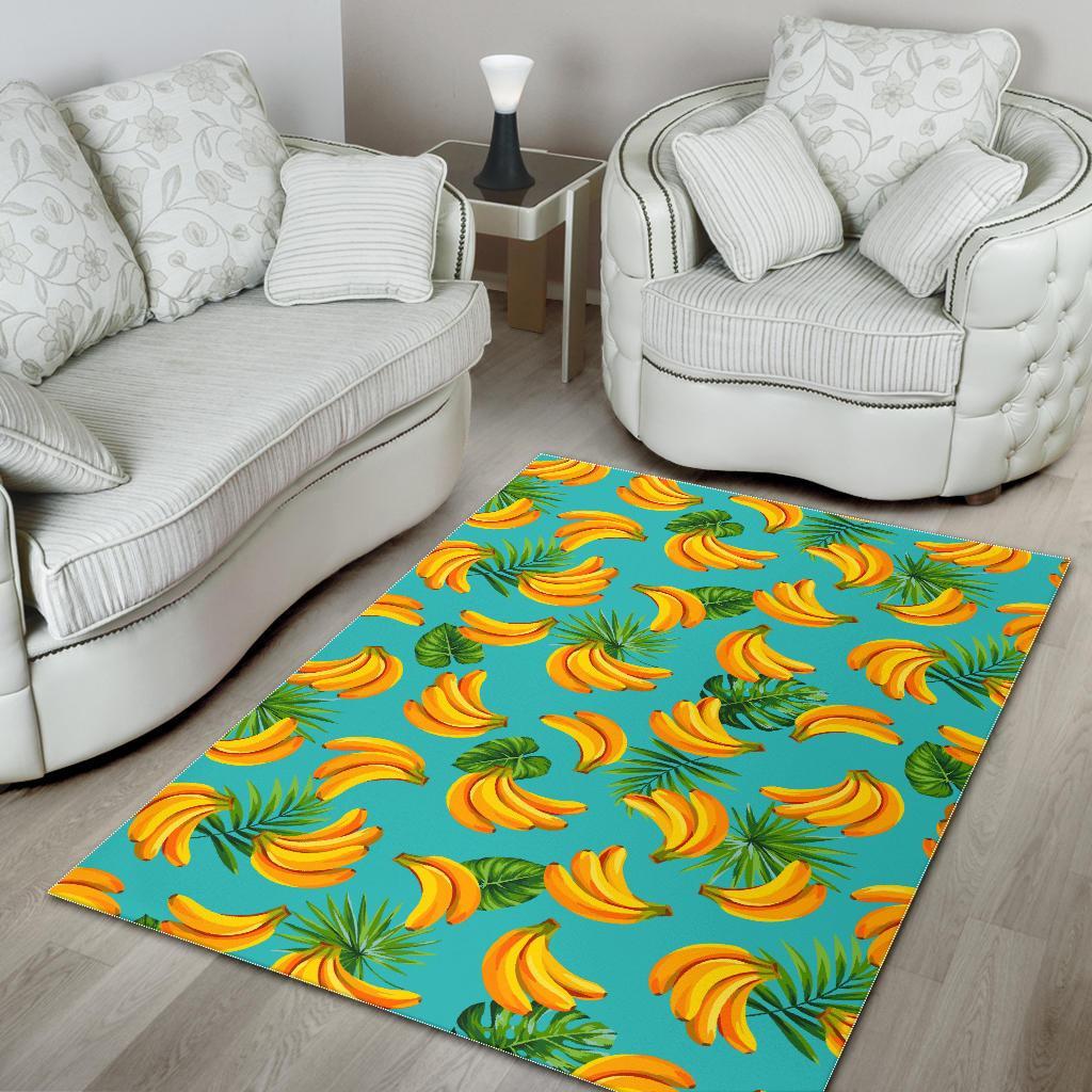tropical banana leaf pattern print area rug floor decor 6801