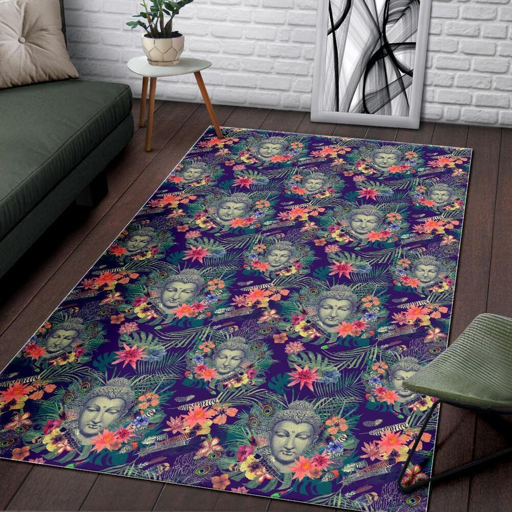 Tropical Buddha Print Area Rug Floor Decor tropical buddha print area rug floor decor 6987