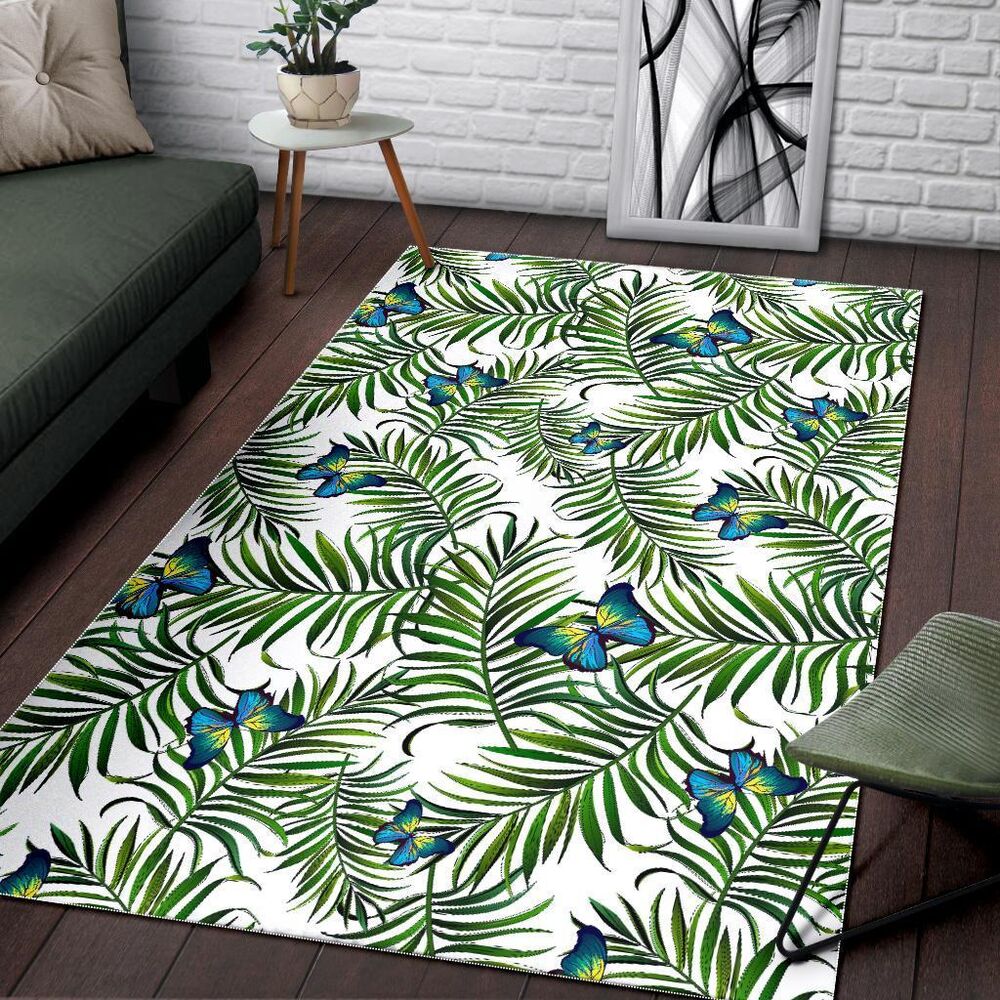 Tropical Butterfly Pattern Print Area Rug Floor Decor tropical butterfly pattern print area rug floor decor 5531