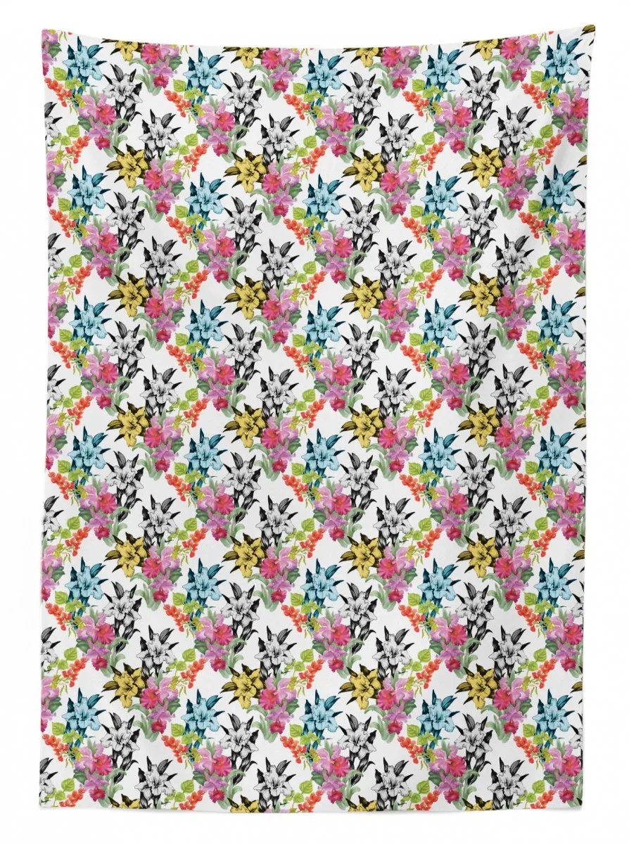 tropical colorful daffodils 3d printed tablecloth table decor 4024