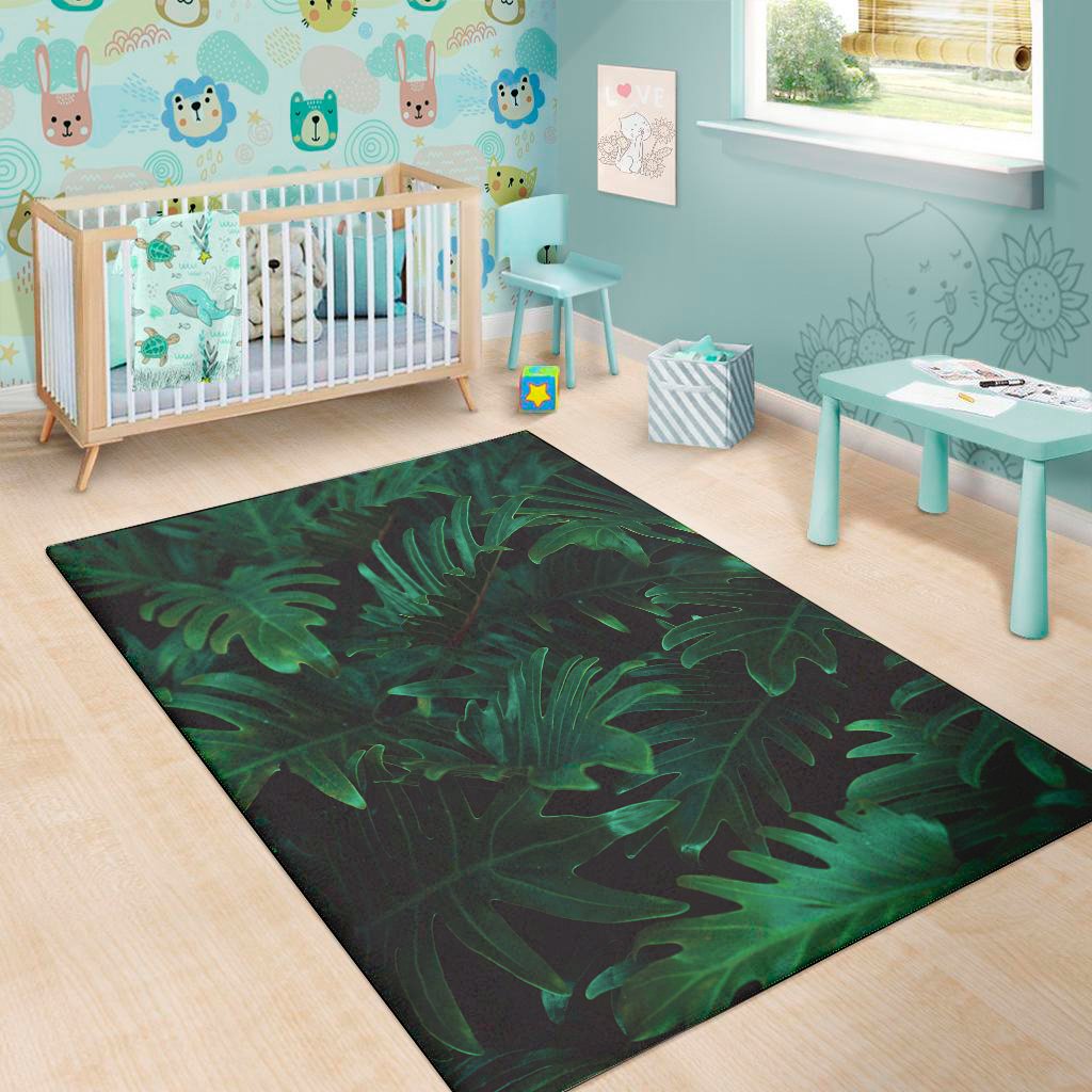 tropical fern leaf print area rug floor decor 4144