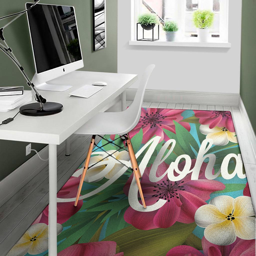 tropical flower aloha print area rug floor decor 7910