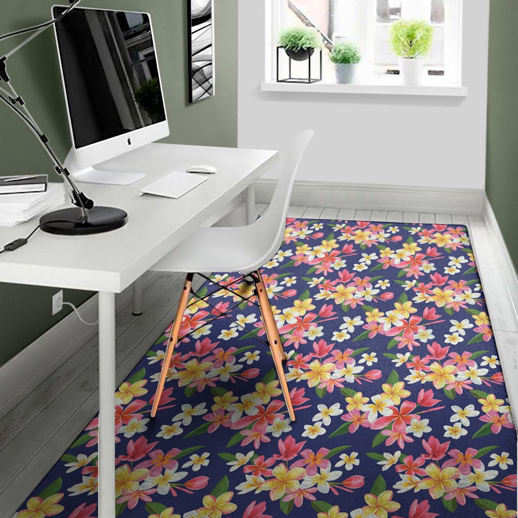 Tropical Frangipani Plumeria Print Area Rug Floor Decor tropical frangipani plumeria print area rug floor decor 4545