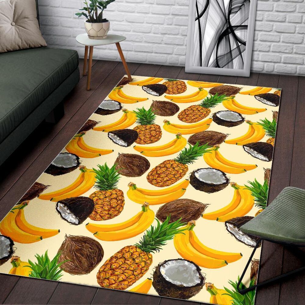Tropical Fruits Pattern Print Area Rug Floor Decor tropical fruits pattern print area rug floor decor 6824