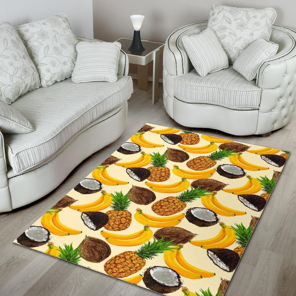 Tropical Fruits Pattern Print Area Rug Floor Decor tropical fruits pattern print area rug floor decor 7150