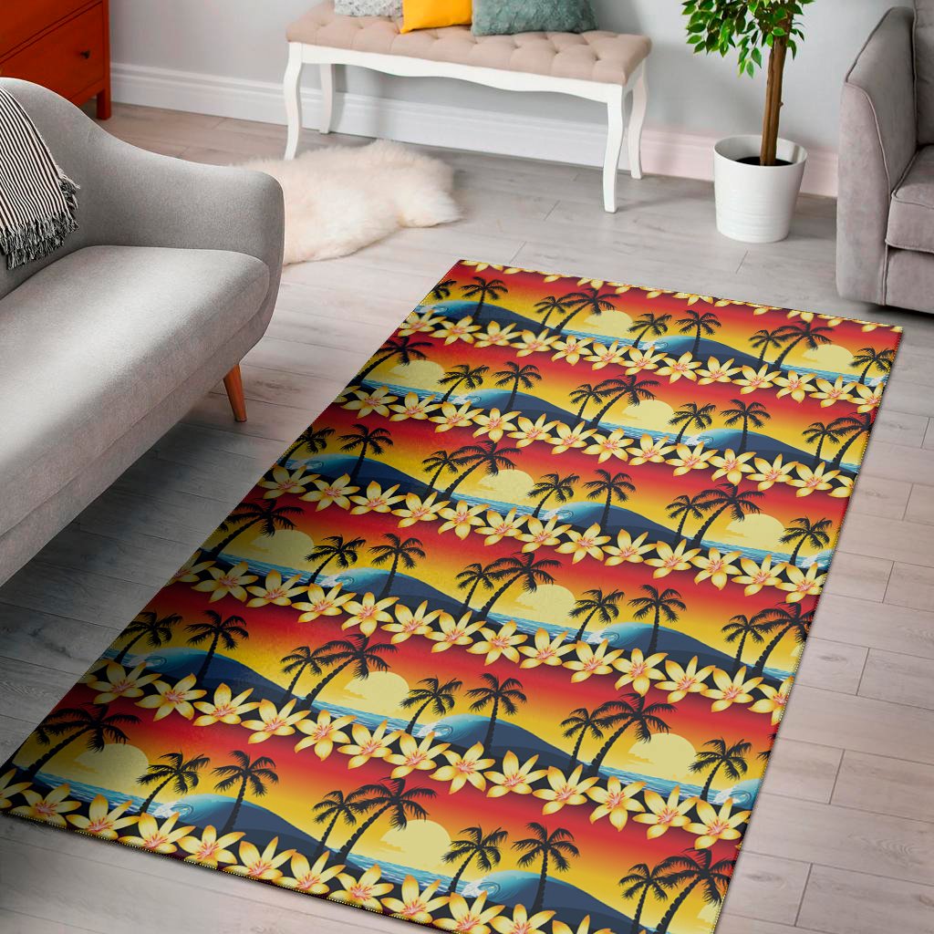 tropical sunset pattern print area rug floor decor 1909