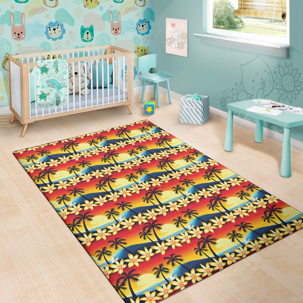tropical sunset pattern print area rug floor decor 4778