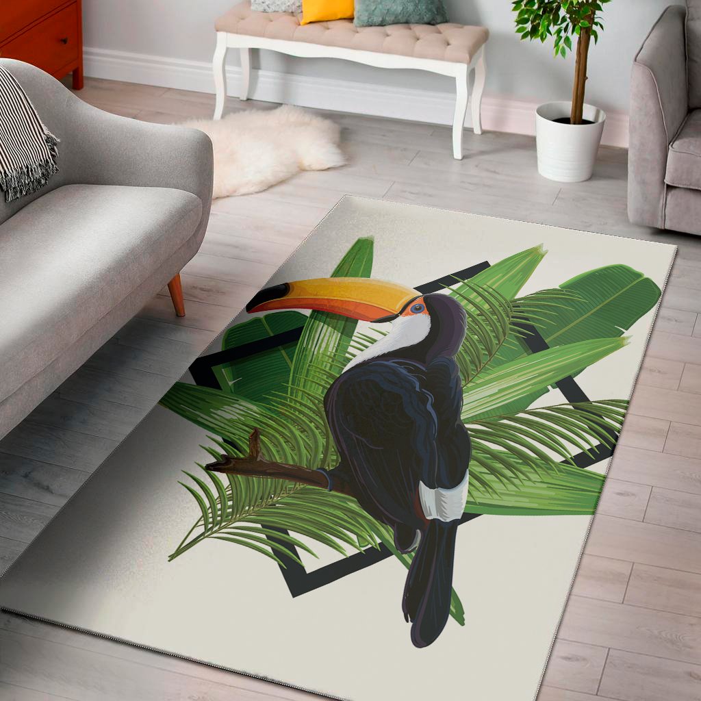 Tropical Toco Toucan Print Area Rug Floor Decor tropical toco toucan print area rug floor decor 8761
