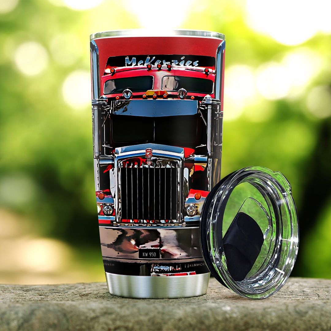 truck red and blue stainless steel tumbler 6710