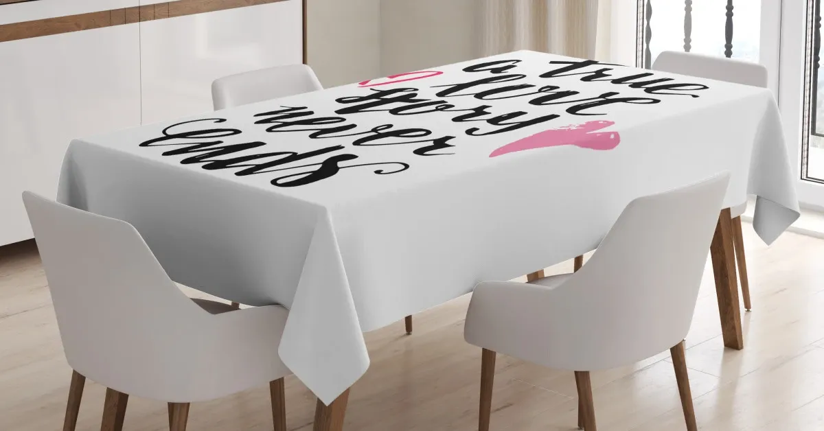 true love story hearts 3d printed tablecloth table decor 1050
