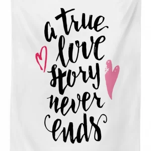 true love story hearts 3d printed tablecloth table decor 4584