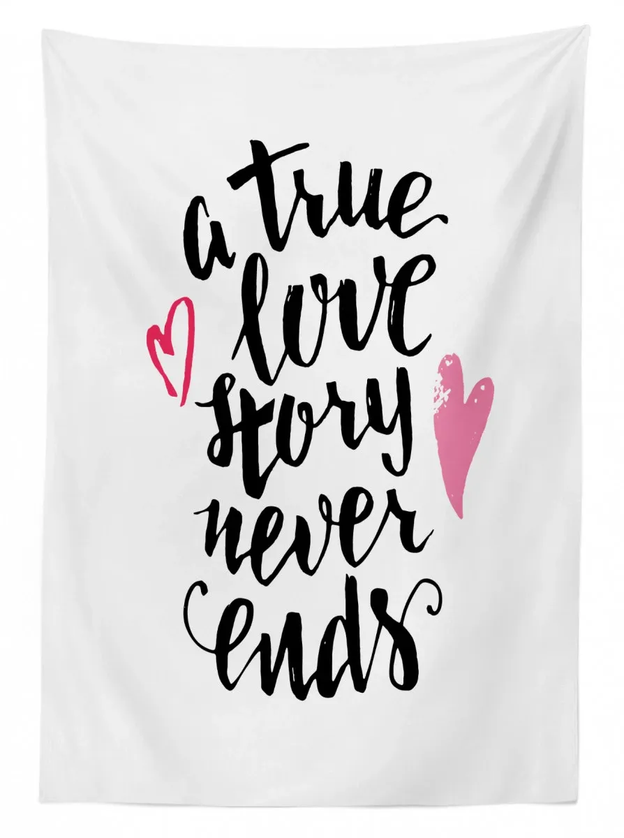 true love story hearts 3d printed tablecloth table decor 4584