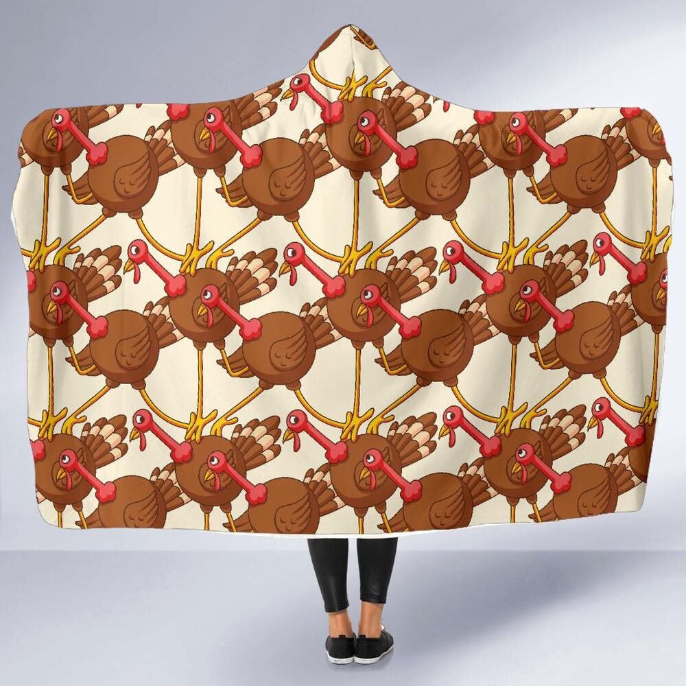 Turkey Thankgiving Pattern Print Hooded Blanket Cloak Blanket turkey thankgiving pattern print hooded blanket cloak blanket 3872