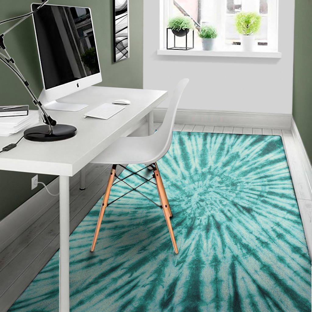turquoise tie dye print area rug floor decor 1059