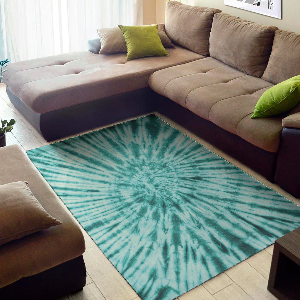 turquoise tie dye print area rug floor decor 2986