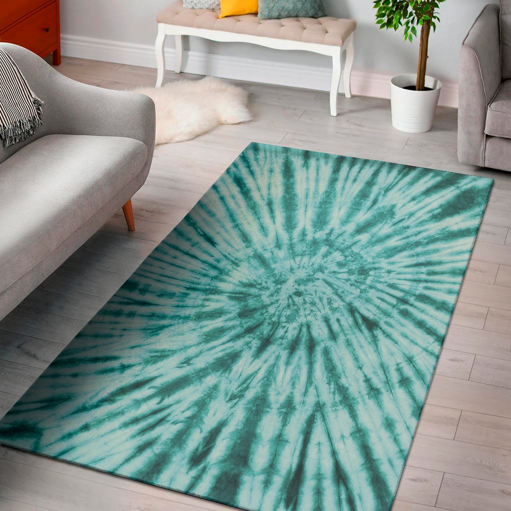 turquoise tie dye print area rug floor decor 5058