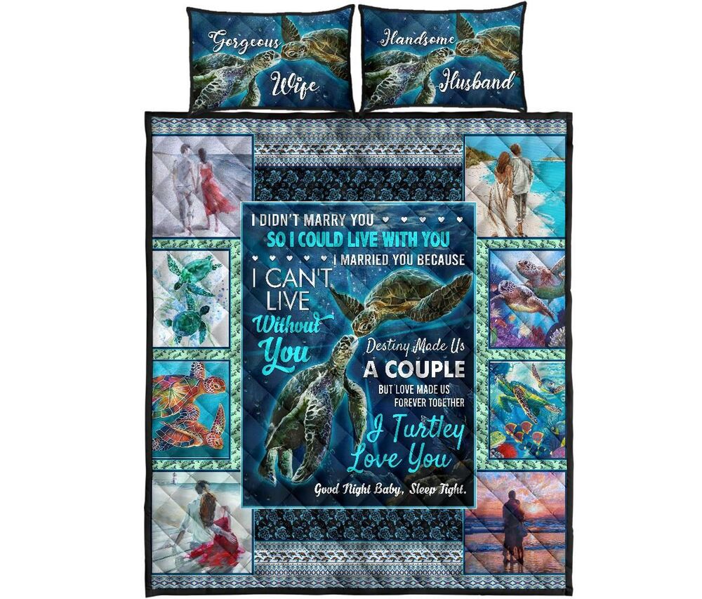turtle love made us forever together best valentine wedding anniversary gifts for husband and wifer bedding sets 2720