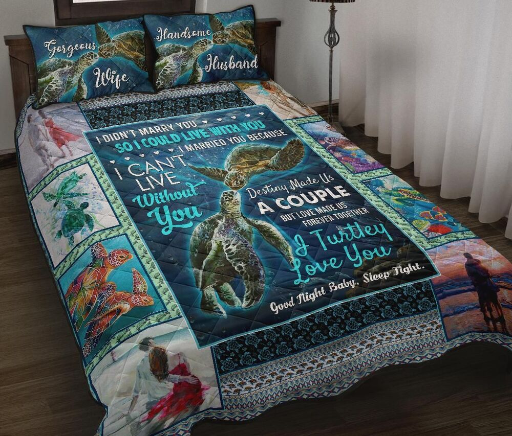 turtle love made us forever together best valentine wedding anniversary gifts for husband and wifer bedding sets 6288