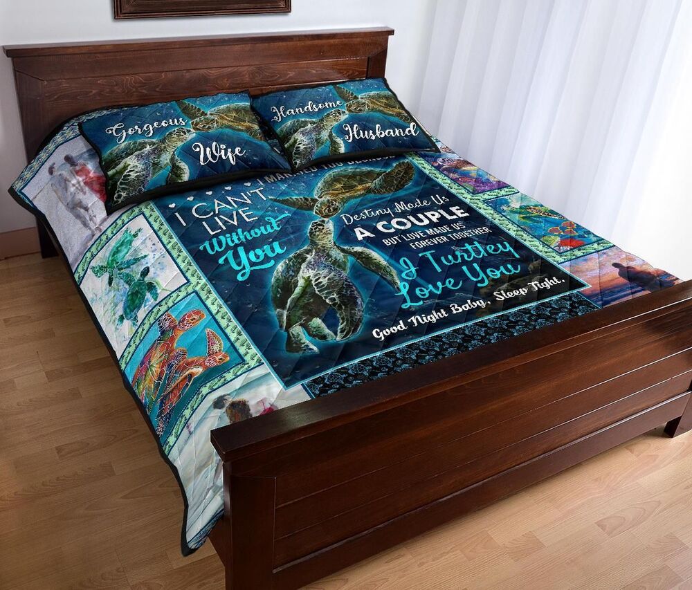 turtle love made us forever together best valentine wedding anniversary gifts for husband and wifer bedding sets 6586