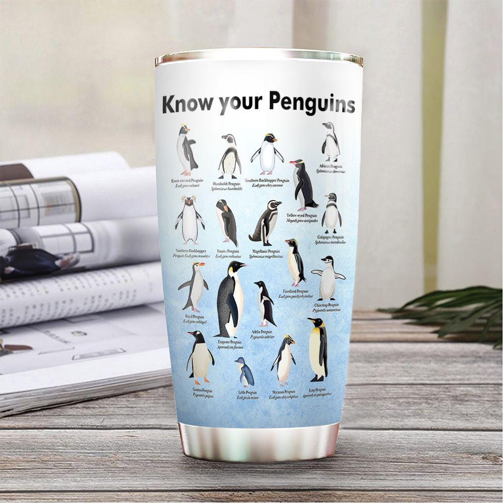 type of penguins personalized stainless steel tumbler 6323