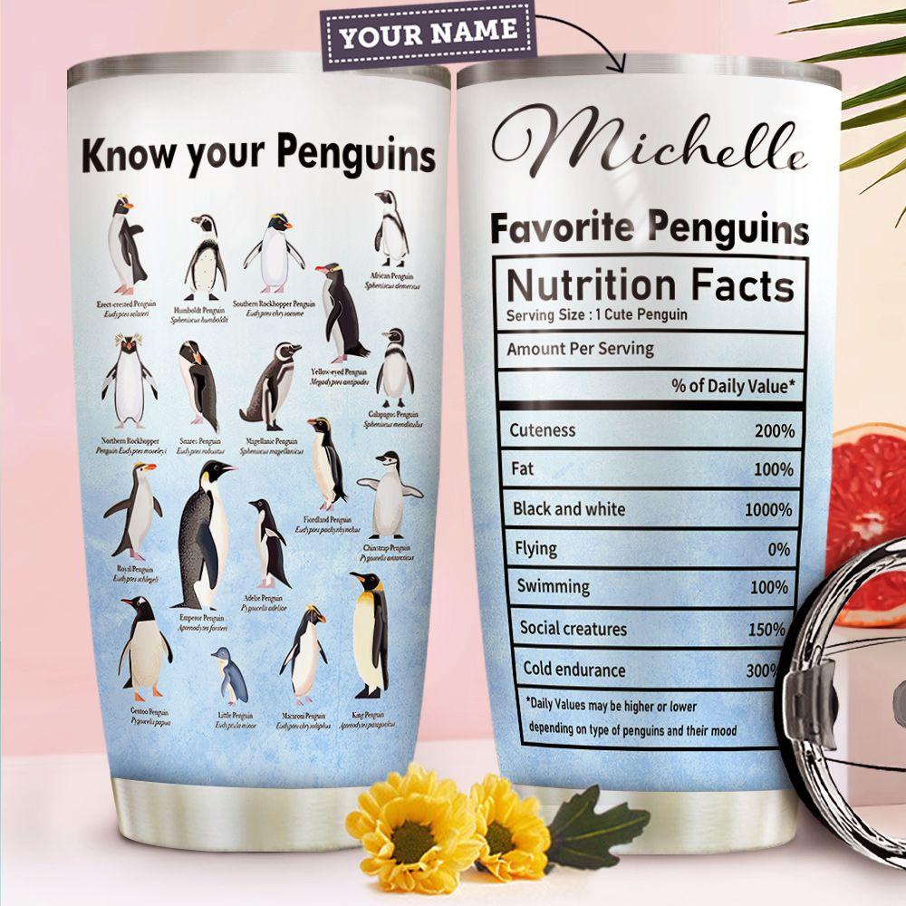 type of penguins personalized stainless steel tumbler 7932