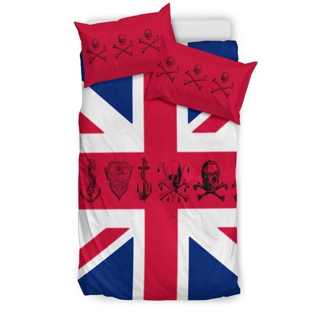uk flag with pirate skulls bedding set united kingdom skull flag 3431