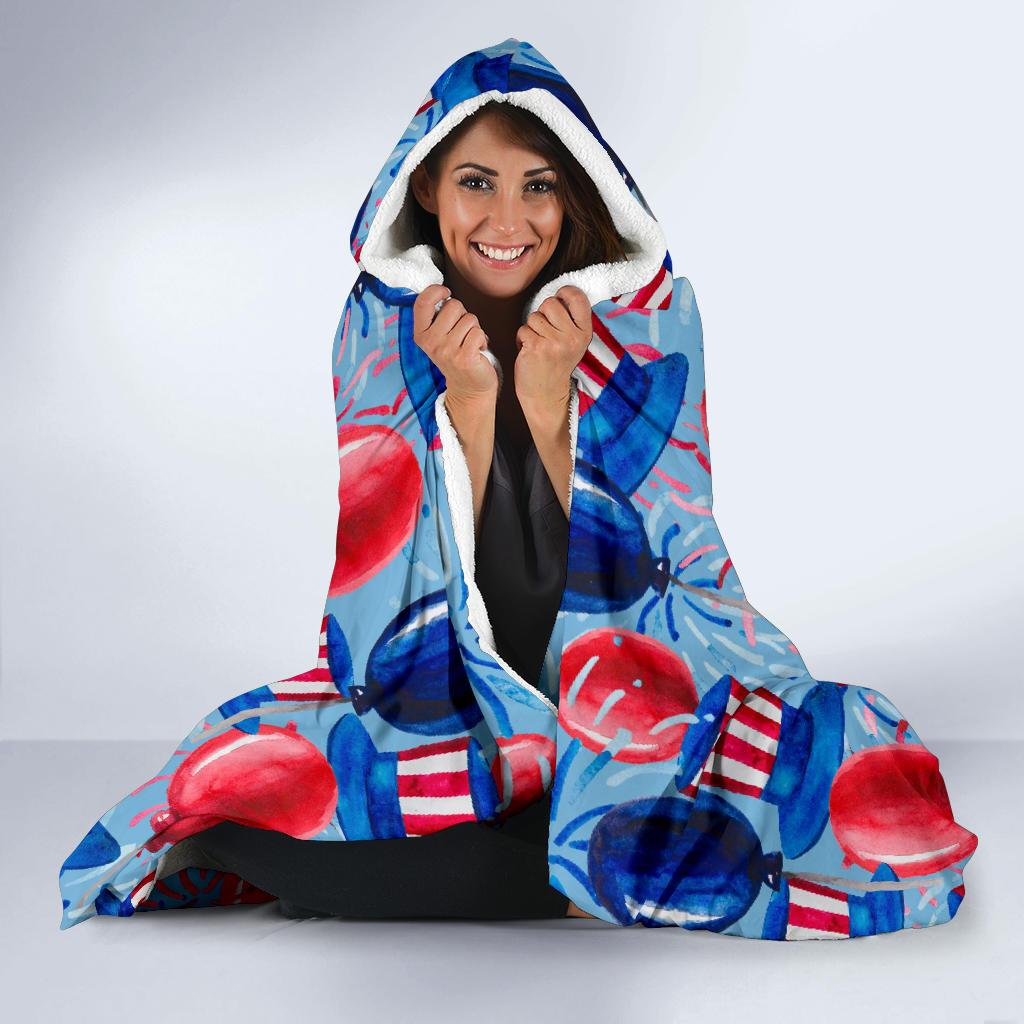Uncle Sam Balloon Pattern Print Hooded Blanket Cloak Blanket uncle sam balloon pattern print hooded blanket cloak blanket 6432