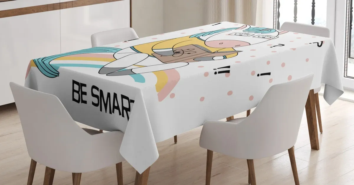 unicorn rainbow physics 3d printed tablecloth table decor 2790