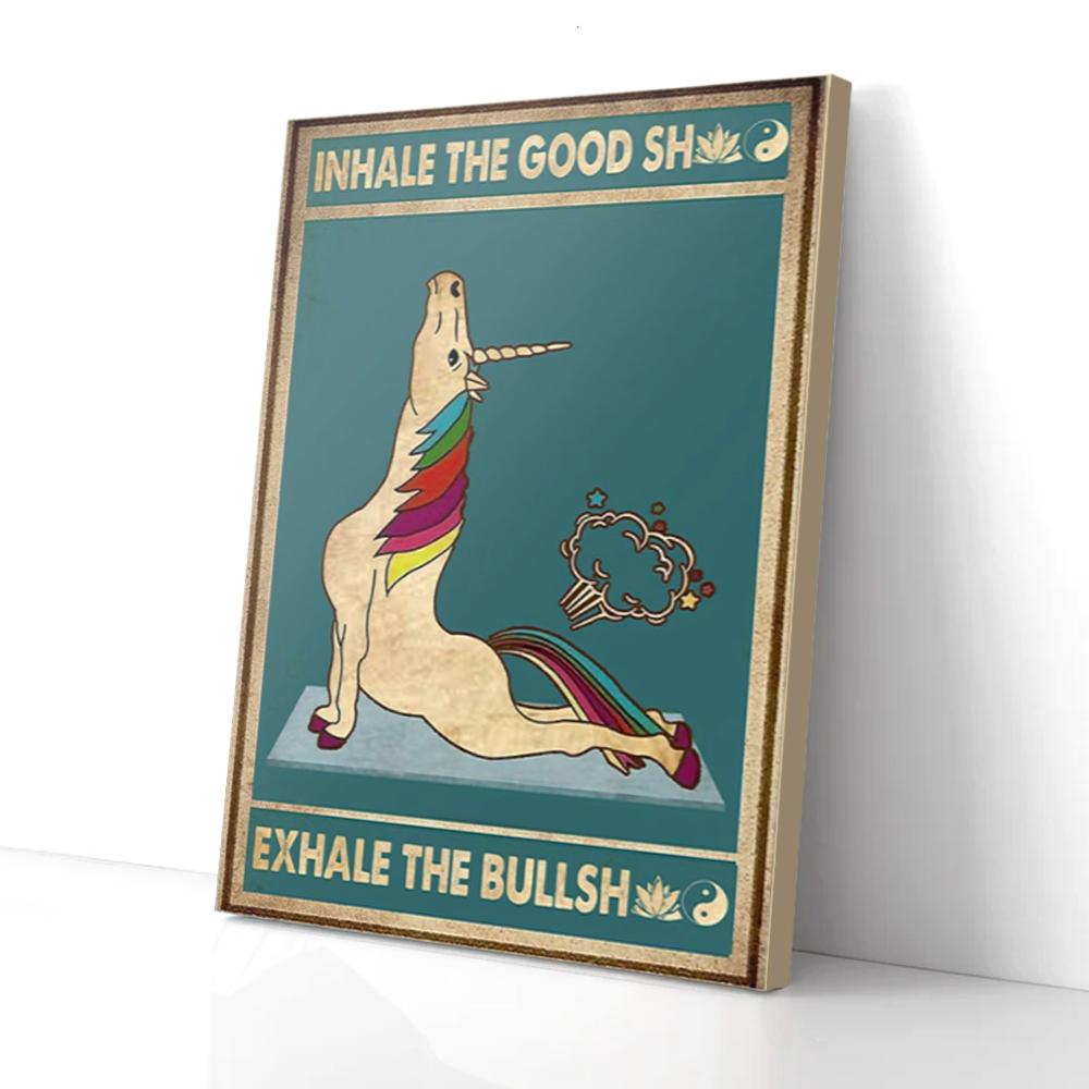 unicorn yoga canvas prints wall art decor 5277