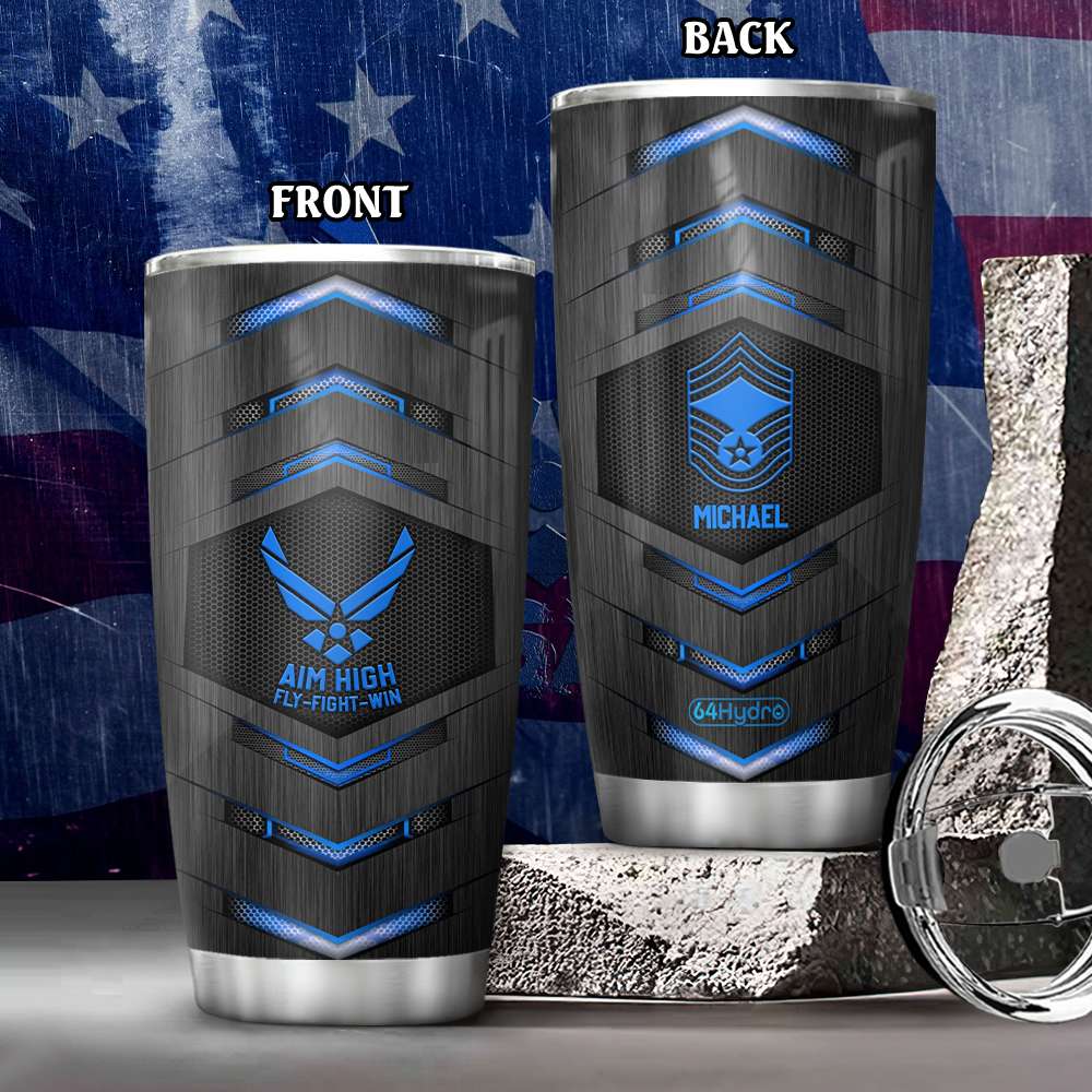 us air force aim high fly fight win customized stainless steel tumbler 1703