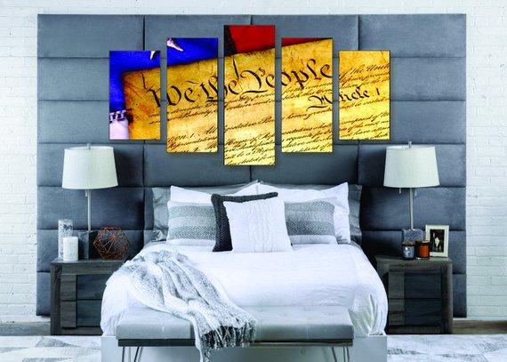 us constitution abstract 5 panel canvas art wall decor 8447