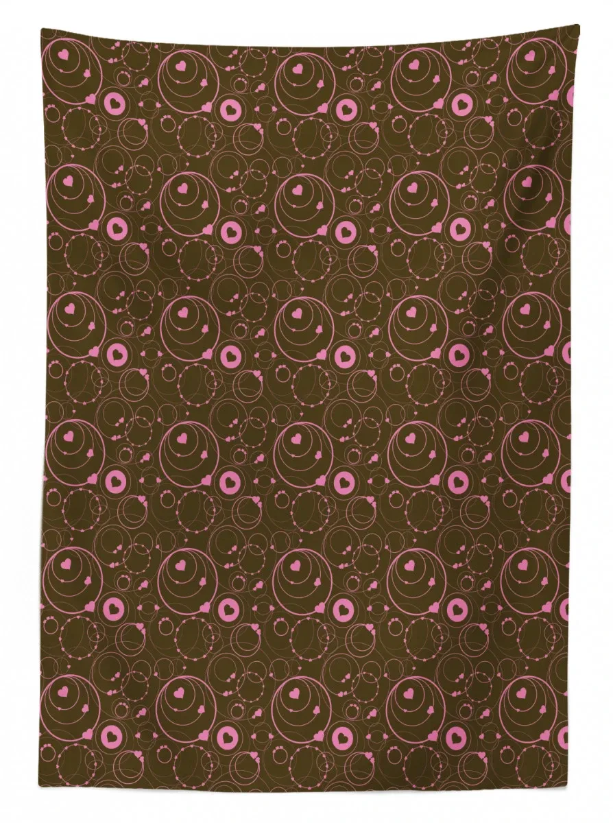 valentines day circles 3d printed tablecloth table decor 7400