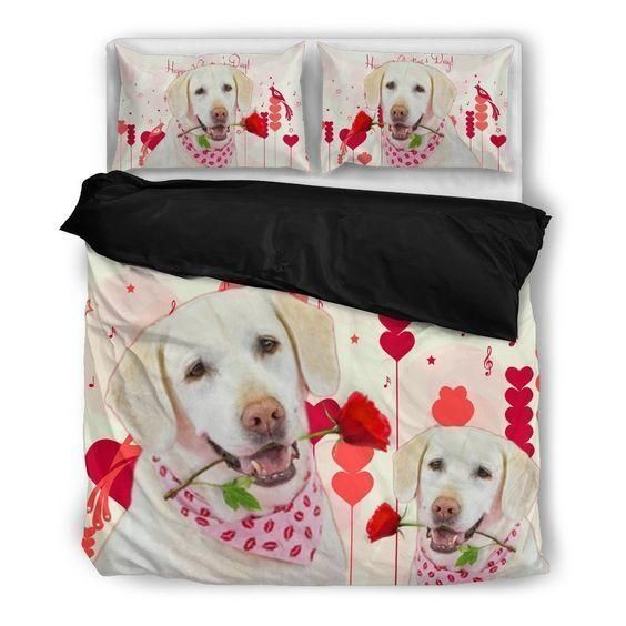 valentines day special labrador retriever duvet cover bedding set 1432