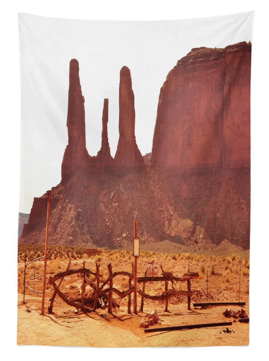 valley view of western 3d printed tablecloth table decor 3779