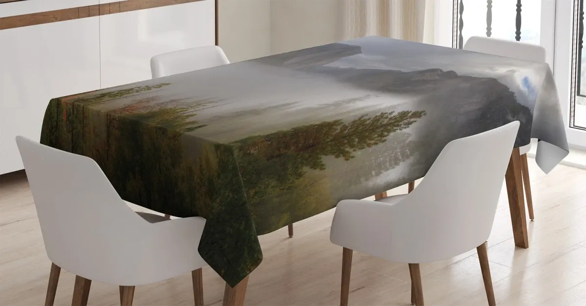 valley yosemite in fall 3d printed tablecloth table decor 4660
