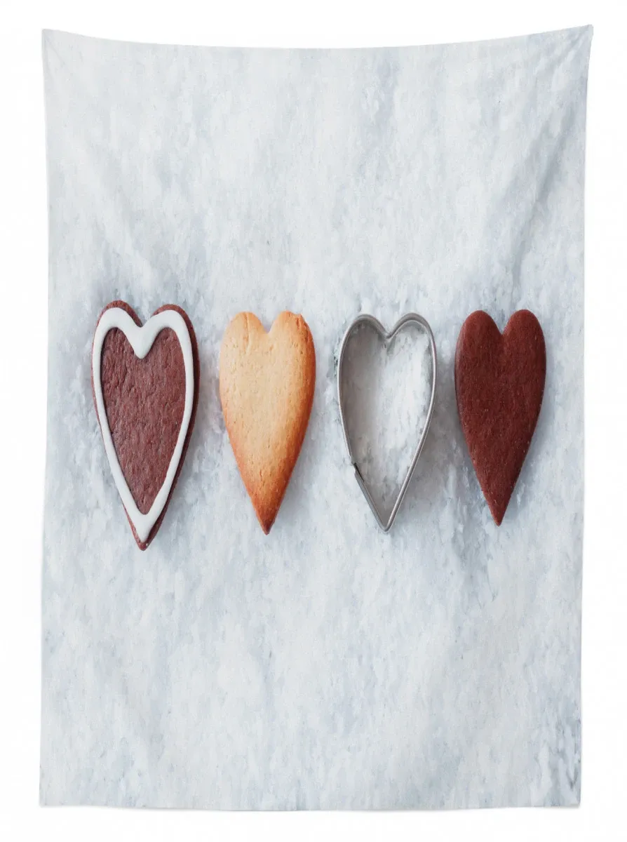 varieties of heart forms set 3d printed tablecloth table decor 3089