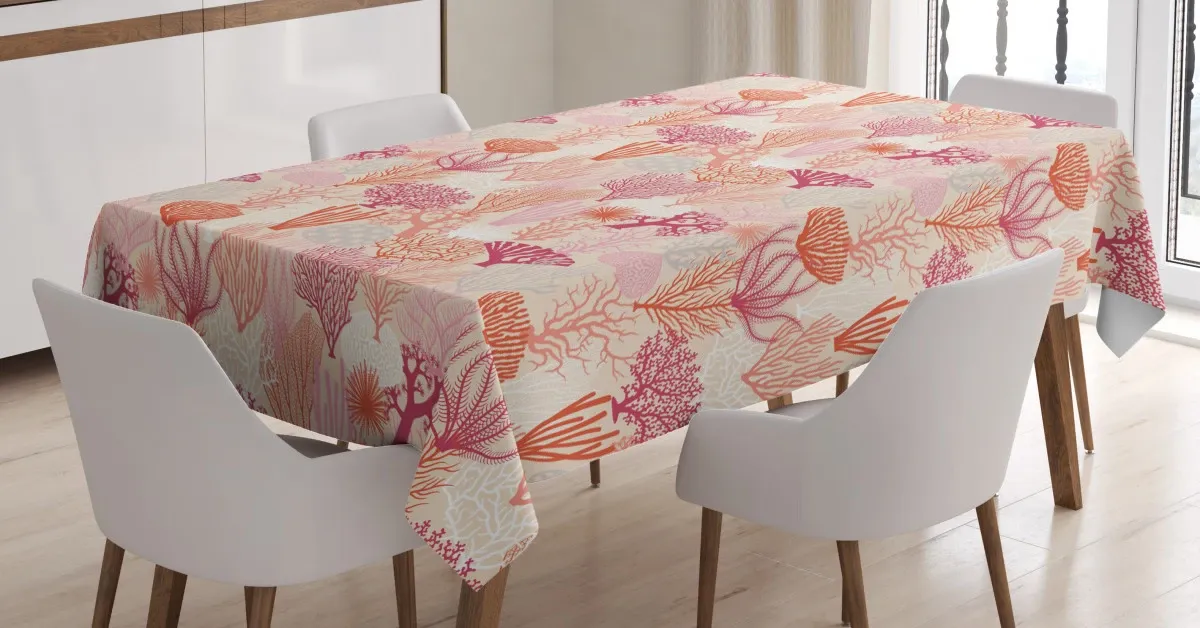 various coral formations 3d printed tablecloth table decor 8902
