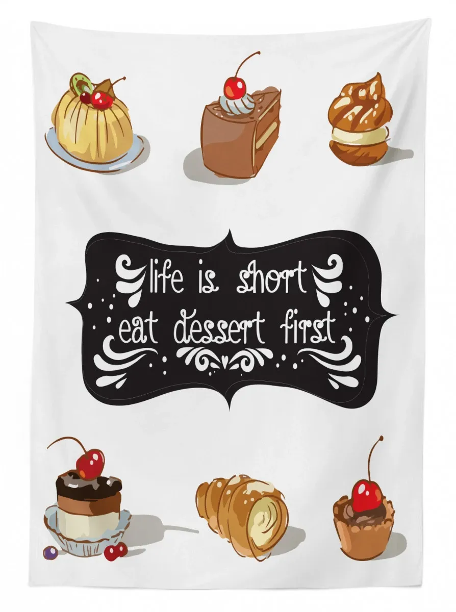 various dessert doodle 3d printed tablecloth table decor 6742