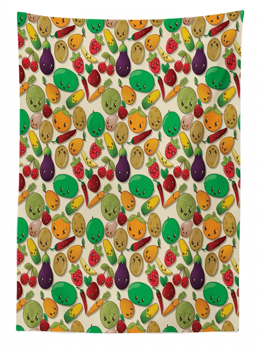 vegetable fruit kawaii 3d printed tablecloth table decor 2006