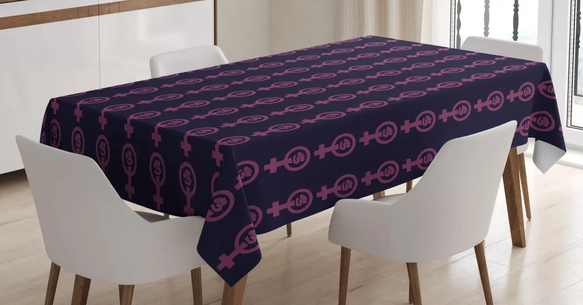 venus mirror and fist 3d printed tablecloth table decor 4561