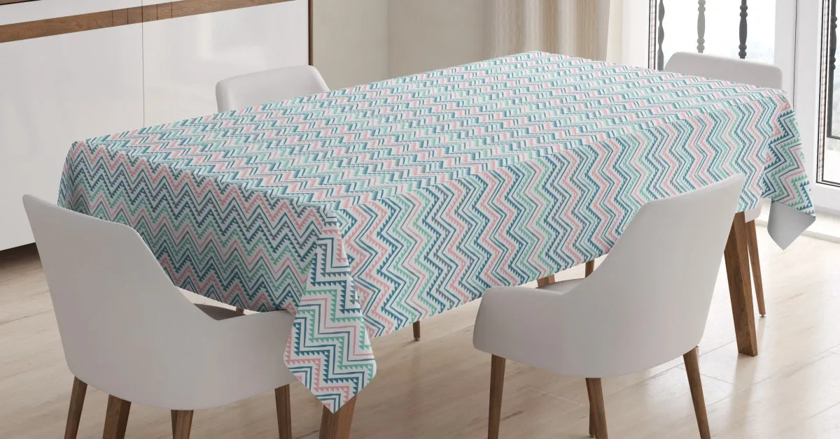 vertical zigzag art 3d printed tablecloth table decor 5540